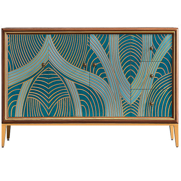 Boho houten bovenste kist met benen borst met laden voor slaapkamer