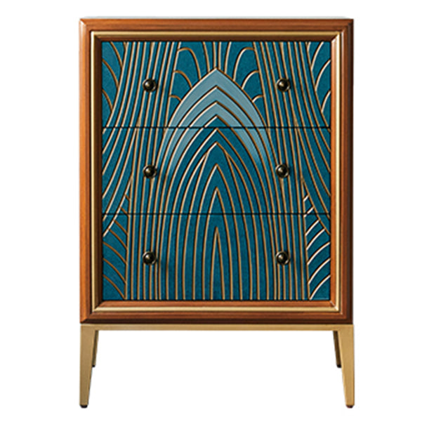 Boho houten bovenste kist met benen borst met laden voor slaapkamer