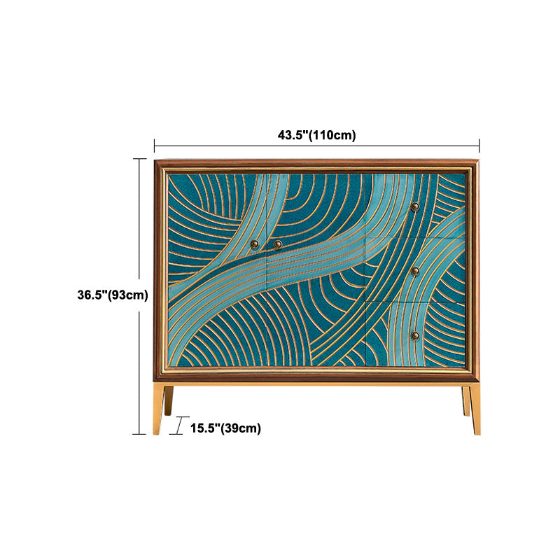 Boho houten bovenste kist met benen borst met laden voor slaapkamer