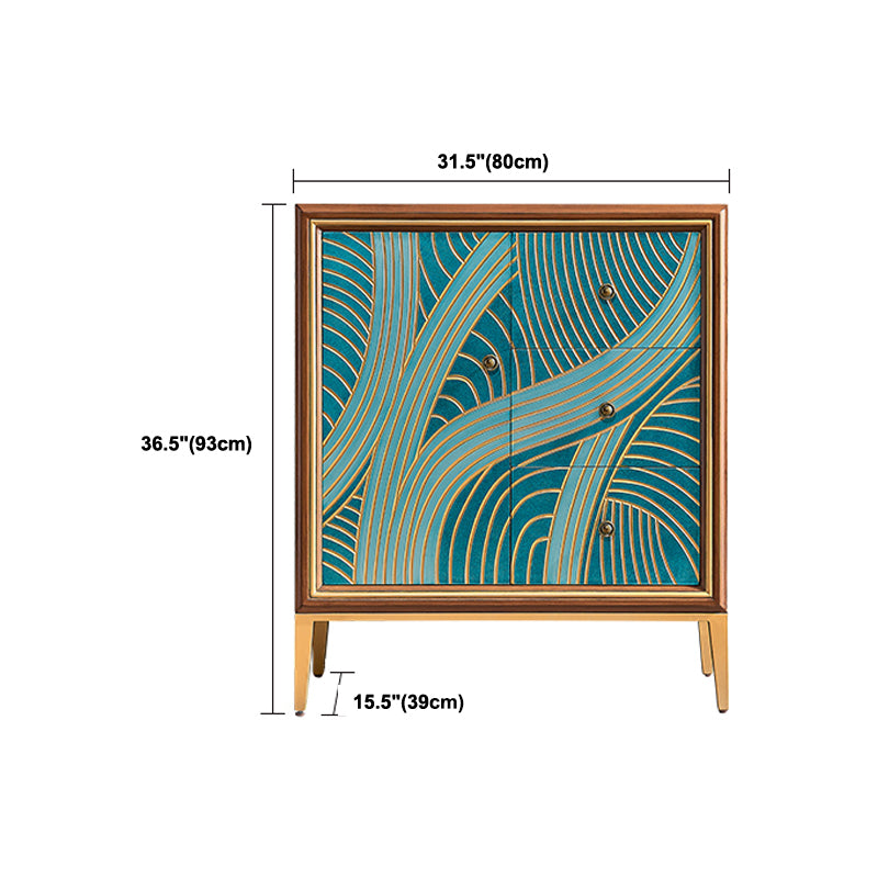 Boho houten bovenste kist met benen borst met laden voor slaapkamer