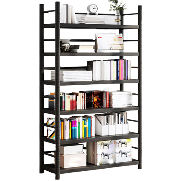 Contemporary Black Shelf Bookcase Open Bookshelf with Shelves Included