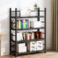 Contemporary Black Shelf Bookcase Open Bookshelf with Shelves Included