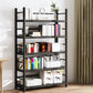 Contemporary Black Shelf Bookcase Open Bookshelf with Shelves Included