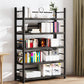 Contemporary Black Shelf Bookcase Open Bookshelf with Shelves Included