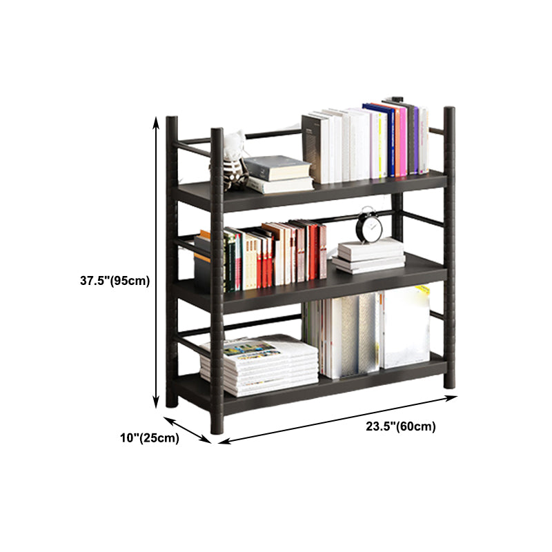 Contemporary Black Shelf Bookcase Open Bookshelf with Shelves Included