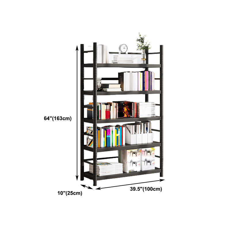 Contemporary Black Shelf Bookcase Open Bookshelf with Shelves Included