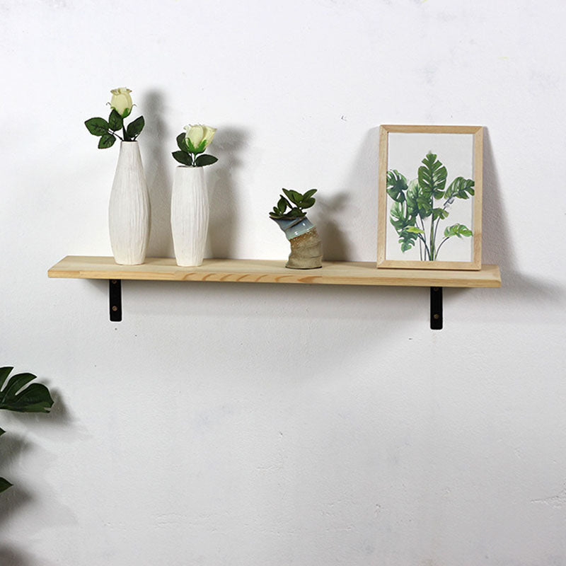 1 Shelf Floating Bookcase Natural Wood Closed Back Bookshelf 35.4"L x 7.9"W x 0.7"H Clearhalo 'Bookcases' 'furn' 'furn_bookcases' 'Furniture' 'Office Furniture' 5592736