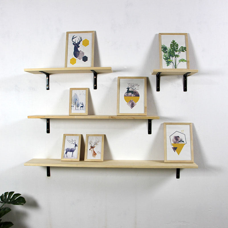 1 Shelf Floating Bookcase Natural Wood Closed Back Bookshelf Clearhalo 'Bookcases' 'furn' 'furn_bookcases' 'Furniture' 'Office Furniture' 5592738