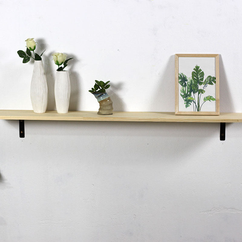 1 Shelf Floating Bookcase Natural Wood Closed Back Bookshelf 47.2"L x 7.9"W x 0.7"H Clearhalo 'Bookcases' 'furn' 'furn_bookcases' 'Furniture' 'Office Furniture' 5592739