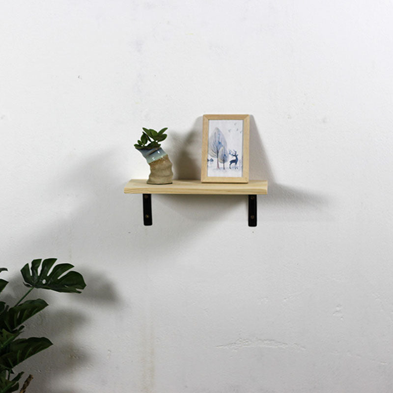 1 Shelf Floating Bookcase Natural Wood Closed Back Bookshelf 15.7"L x 7.9"W x 0.7"H Clearhalo 'Bookcases' 'furn' 'furn_bookcases' 'Furniture' 'Office Furniture' 5592745