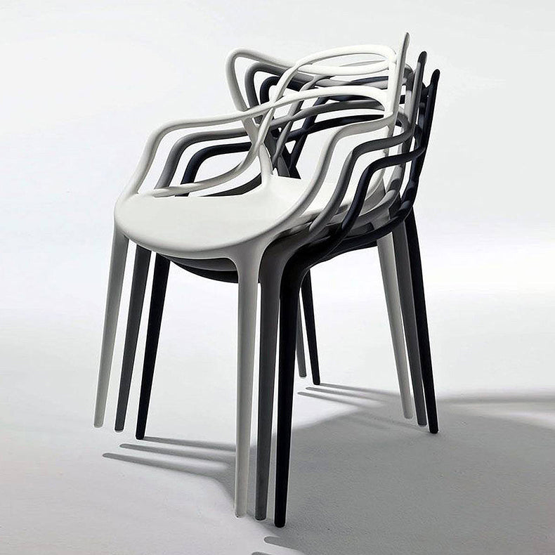 Scandinavian Arm Dining Chairs Plastic Low Back Dining Side Chair Clearhalo 'Dining Chairs' 'Dining Tables & Seating' 'dining_chair' 'furn' 'furn_dining_chair' 'Furniture' 'Kitchen & Dining Furniture' 5592826