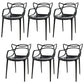 Scandinavian Arm Dining Chairs Plastic Low Back Dining Side Chair Black 6 Piece Set Clearhalo 'Dining Chairs' 'Dining Tables & Seating' 'dining_chair' 'furn' 'furn_dining_chair' 'Furniture' 'Kitchen & Dining Furniture' 5592830