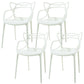 Scandinavian Arm Dining Chairs Plastic Low Back Dining Side Chair White 4 Piece Set Clearhalo 'Dining Chairs' 'Dining Tables & Seating' 'dining_chair' 'furn' 'furn_dining_chair' 'Furniture' 'Kitchen & Dining Furniture' 5592839