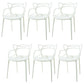 Scandinavian Arm Dining Chairs Plastic Low Back Dining Side Chair White 6 Piece Set Clearhalo 'Dining Chairs' 'Dining Tables & Seating' 'dining_chair' 'furn' 'furn_dining_chair' 'Furniture' 'Kitchen & Dining Furniture' 5592840