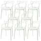 Scandinavian Arm Dining Chairs Plastic Low Back Dining Side Chair White 8 Piece Set Clearhalo 'Dining Chairs' 'Dining Tables & Seating' 'dining_chair' 'furn' 'furn_dining_chair' 'Furniture' 'Kitchen & Dining Furniture' 5592842