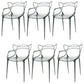 Scandinavian Arm Dining Chairs Plastic Low Back Dining Side Chair Clear 6 Piece Set Clearhalo 'Dining Chairs' 'Dining Tables & Seating' 'dining_chair' 'furn' 'furn_dining_chair' 'Furniture' 'Kitchen & Dining Furniture' 5592849