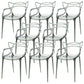 Scandinavian Arm Dining Chairs Plastic Low Back Dining Side Chair Clear 8 Piece Set Clearhalo 'Dining Chairs' 'Dining Tables & Seating' 'dining_chair' 'furn' 'furn_dining_chair' 'Furniture' 'Kitchen & Dining Furniture' 5592850