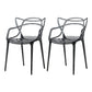 Scandinavian Arm Dining Chairs Plastic Low Back Dining Side Chair Clear-Grey 2 Piece Set Clearhalo 'Dining Chairs' 'Dining Tables & Seating' 'dining_chair' 'furn' 'furn_dining_chair' 'Furniture' 'Kitchen & Dining Furniture' 5592852