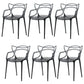 Scandinavian Arm Dining Chairs Plastic Low Back Dining Side Chair Clear-Grey 6 Piece Set Clearhalo 'Dining Chairs' 'Dining Tables & Seating' 'dining_chair' 'furn' 'furn_dining_chair' 'Furniture' 'Kitchen & Dining Furniture' 5592854