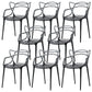 Scandinavian Arm Dining Chairs Plastic Low Back Dining Side Chair Clear-Grey 8 Piece Set Clearhalo 'Dining Chairs' 'Dining Tables & Seating' 'dining_chair' 'furn' 'furn_dining_chair' 'Furniture' 'Kitchen & Dining Furniture' 5592855