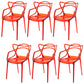 Scandinavian Arm Dining Chairs Plastic Low Back Dining Side Chair Clear-Red 6 Piece Set Clearhalo 'Dining Chairs' 'Dining Tables & Seating' 'dining_chair' 'furn' 'furn_dining_chair' 'Furniture' 'Kitchen & Dining Furniture' 5592859