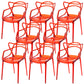 Scandinavian Arm Dining Chairs Plastic Low Back Dining Side Chair Clear-Red 8 Piece Set Clearhalo 'Dining Chairs' 'Dining Tables & Seating' 'dining_chair' 'furn' 'furn_dining_chair' 'Furniture' 'Kitchen & Dining Furniture' 5592860