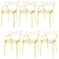 Scandinavian Arm Dining Chairs Plastic Low Back Dining Side Chair Clear Yellow 6 Piece Set Clearhalo 'Dining Chairs' 'Dining Tables & Seating' 'dining_chair' 'furn' 'furn_dining_chair' 'Furniture' 'Kitchen & Dining Furniture' 5592864