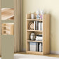 Solid Wood Bookshelf 9.8" W Natural Standard Bookcase with Rectangular Shelves