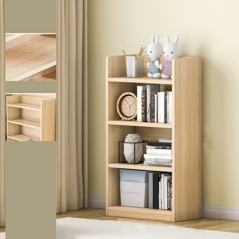 Solid Wood Bookshelf 9.8" W Natural Standard Bookcase with Rectangular Shelves
