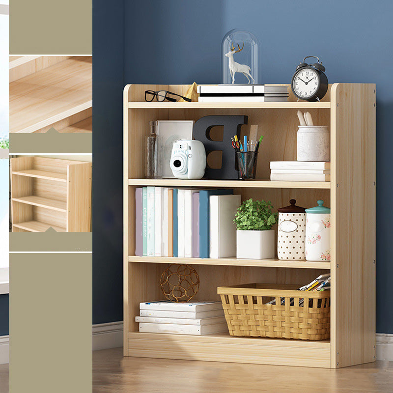 Solid Wood Bookshelf 9.8" W Natural Standard Bookcase with Rectangular Shelves