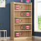 Solid Wood Bookshelf 9.8" W Natural Standard Bookcase with Rectangular Shelves