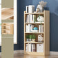 Solid Wood Bookshelf 9.8" W Natural Standard Bookcase with Rectangular Shelves