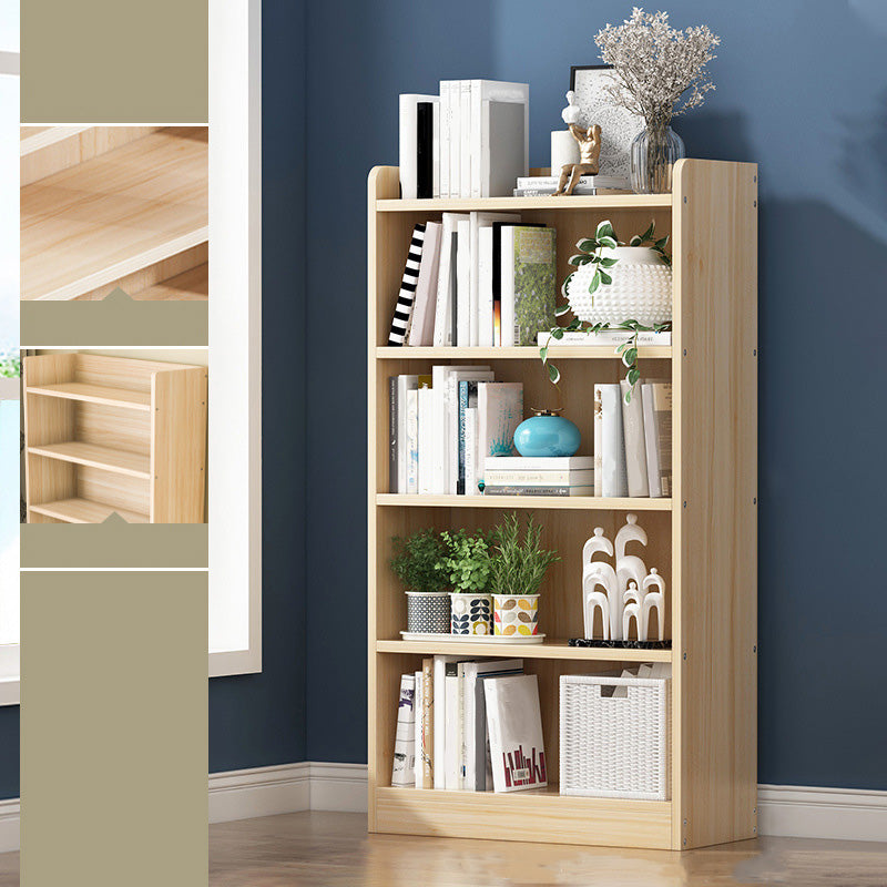 Solid Wood Bookshelf 9.8" W Natural Standard Bookcase with Rectangular Shelves