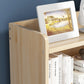 Solid Wood Bookshelf 9.8" W Natural Standard Bookcase with Rectangular Shelves