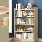 Solid Wood Bookshelf 9.8" W Natural Standard Bookcase with Rectangular Shelves