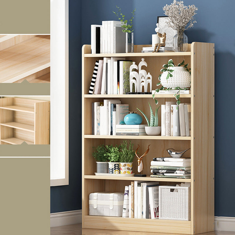 Solid Wood Bookshelf 9.8" W Natural Standard Bookcase with Rectangular Shelves