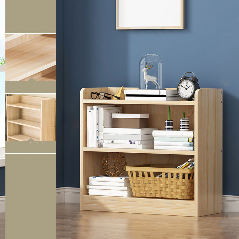 Solid Wood Bookshelf 9.8" W Natural Standard Bookcase with Rectangular Shelves