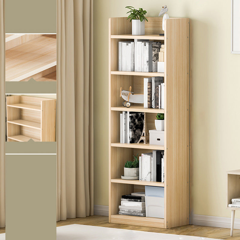 Solid Wood Bookshelf 9.8" W Natural Standard Bookcase with Rectangular Shelves