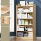 Solid Wood Bookshelf 9.8" W Natural Standard Bookcase with Rectangular Shelves