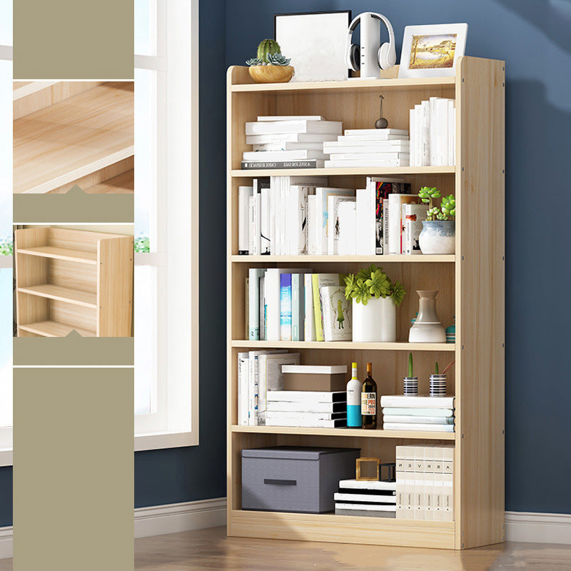 Solid Wood Bookshelf 9.8" W Natural Standard Bookcase with Rectangular Shelves