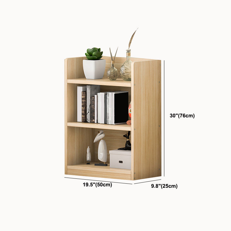 Solid Wood Bookshelf 9.8" W Natural Standard Bookcase with Rectangular Shelves