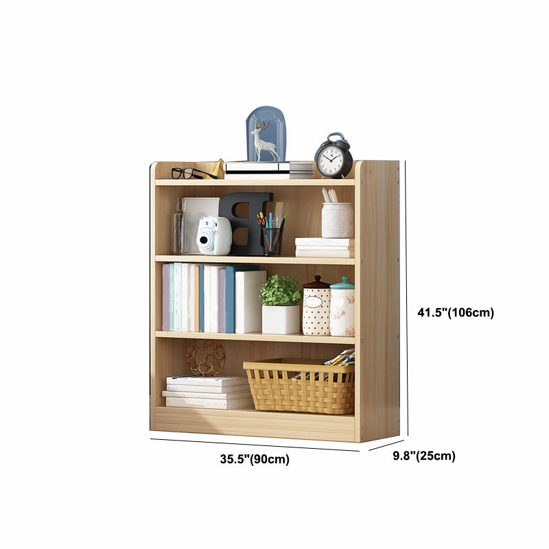 Solid Wood Bookshelf 9.8" W Natural Standard Bookcase with Rectangular Shelves