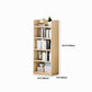 Solid Wood Bookshelf 9.8" W Natural Standard Bookcase with Rectangular Shelves
