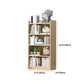 Solid Wood Bookshelf 9.8" W Natural Standard Bookcase with Rectangular Shelves