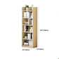 Solid Wood Bookshelf 9.8" W Natural Standard Bookcase with Rectangular Shelves