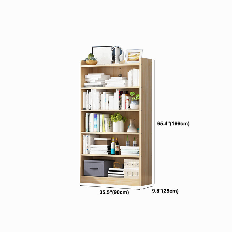 Solid Wood Bookshelf 9.8" W Natural Standard Bookcase with Rectangular Shelves