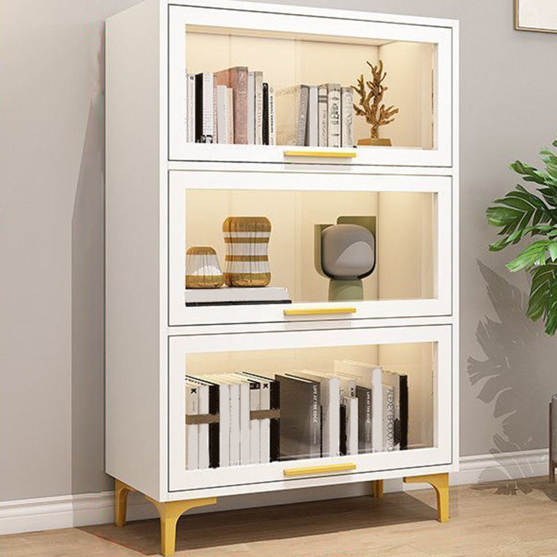 Modern Engineered Wood Bookcase White Standard Shelf with Door 24"L x 14"W x 49"H White Clearhalo 'Bookcases' 'furn' 'furn_bookcases' 'Furniture' 'Office Furniture' 5592948
