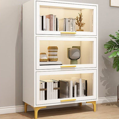 Modern Engineered Wood Bookcase White Standard Shelf with Door 24"L x 14"W x 49"H White Clearhalo 'Bookcases' 'furn' 'furn_bookcases' 'Furniture' 'Office Furniture' 5592948