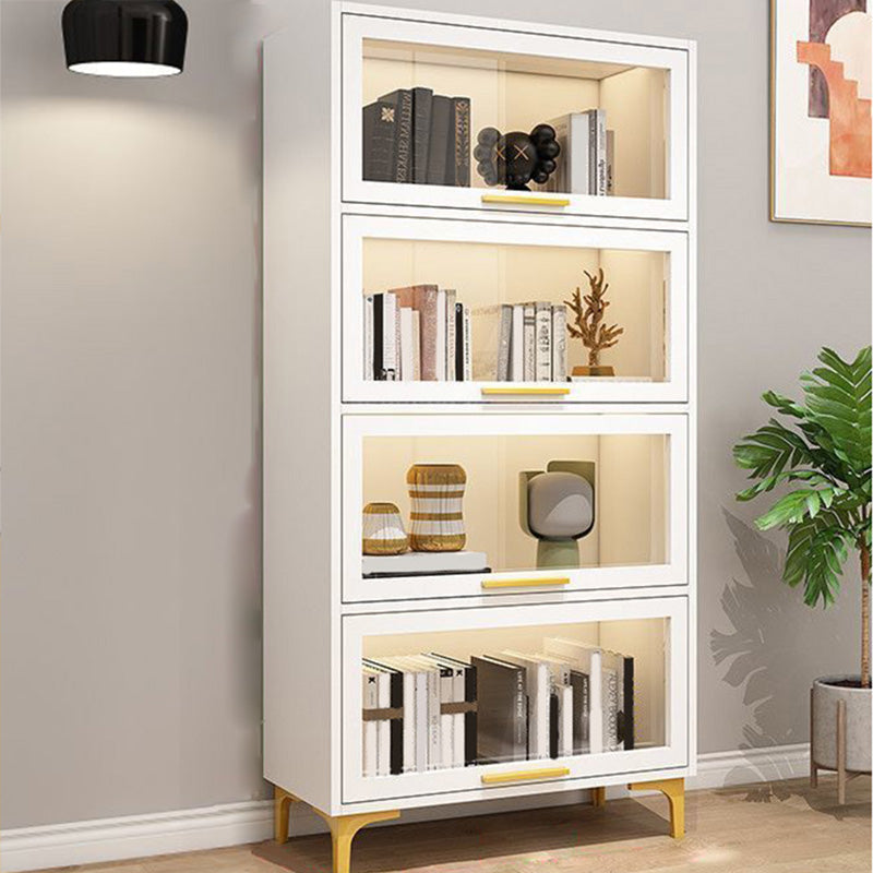 Modern Engineered Wood Bookcase White Standard Shelf with Door 24"L x 14"W x 64"H White Clearhalo 'Bookcases' 'furn' 'furn_bookcases' 'Furniture' 'Office Furniture' 5592951