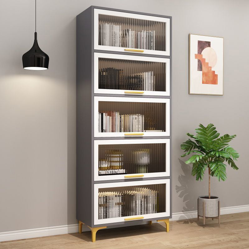 Modern Engineered Wood Bookcase White Standard Shelf with Door Clearhalo 'Bookcases' 'furn' 'furn_bookcases' 'Furniture' 'Office Furniture' 5592954